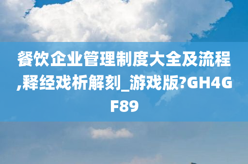 餐饮企业管理制度大全及流程,释经戏析解刻_游戏版?GH4GF89