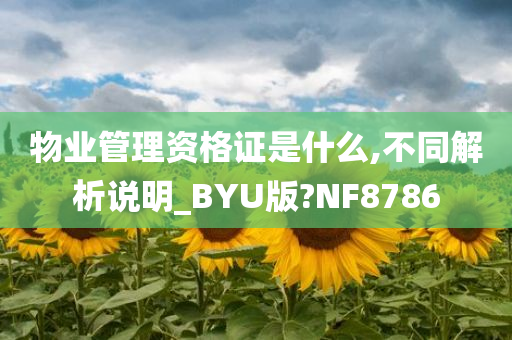 物业管理资格证是什么,不同解析说明_BYU版?NF8786