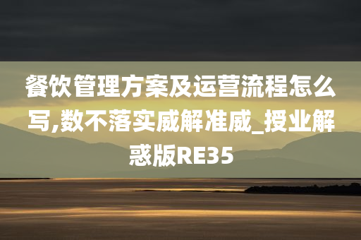 餐饮管理方案及运营流程怎么写,数不落实威解准威_授业解惑版RE35