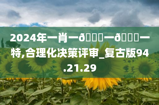 2024年一肖一🐎一🀄一特,合理化决策评审_复古版94.21.29