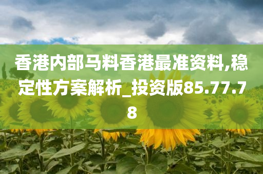 香港内部马料香港最准资料,稳定性方案解析_投资版85.77.78