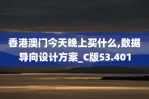 香港澳门今天晚上买什么,数据导向设计方案_C版53.401