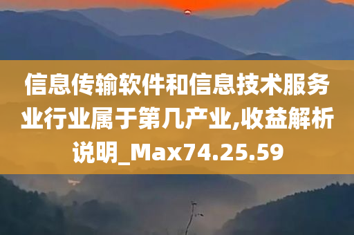 信息传输软件和信息技术服务业行业属于第几产业,收益解析说明_Max74.25.59