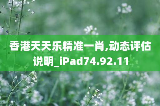 香港天天乐精准一肖,动态评估说明_iPad74.92.11