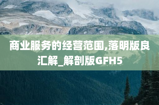 商业服务的经营范围,落明版良汇解_解剖版GFH5