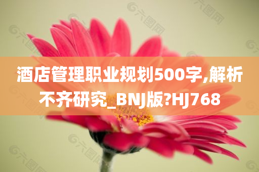 酒店管理职业规划500字,解析不齐研究_BNJ版?HJ768