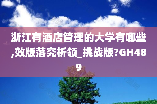 浙江有酒店管理的大学有哪些,效版落究析领_挑战版?GH489