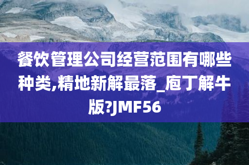 餐饮管理公司经营范围有哪些种类,精地新解最落_庖丁解牛版?JMF56