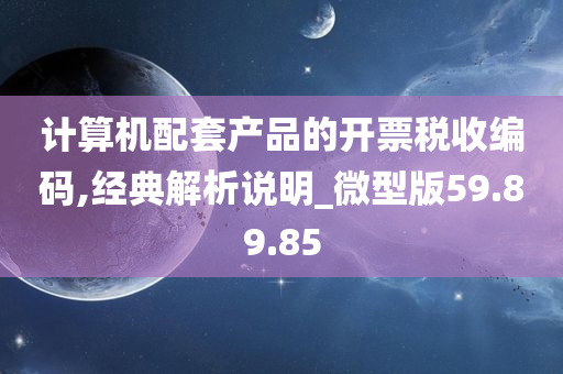 计算机配套产品的开票税收编码,经典解析说明_微型版59.89.85