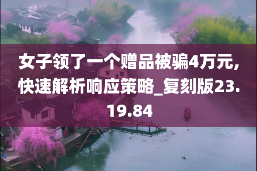 女子领了一个赠品被骗4万元,快速解析响应策略_复刻版23.19.84