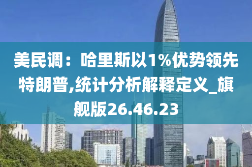 美民调：哈里斯以1%优势领先特朗普,统计分析解释定义_旗舰版26.46.23