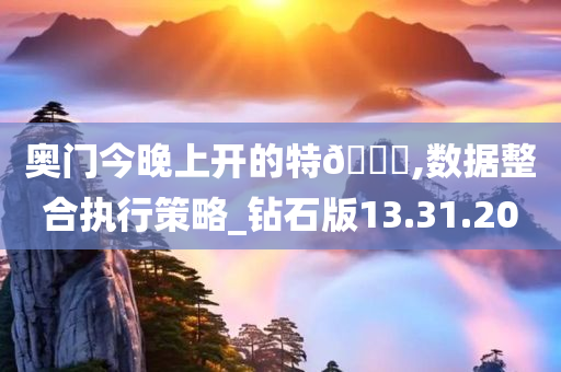 奥门今晚上开的特🐎,数据整合执行策略_钻石版13.31.20