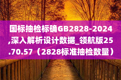 国标抽检标确GB2828-2024,深入解析设计数据_领航版25.70.57（2828标准抽检数量）