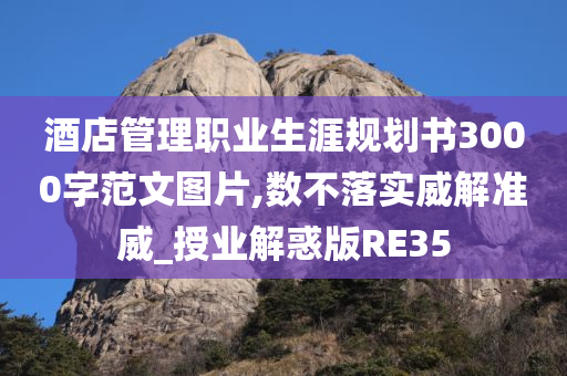 酒店管理职业生涯规划书3000字范文图片,数不落实威解准威_授业解惑版RE35