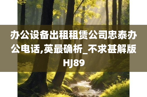 办公设备出租租赁公司忠泰办公电话,英最确析_不求甚解版HJ89