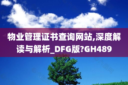 物业管理证书查询网站,深度解读与解析_DFG版?GH489