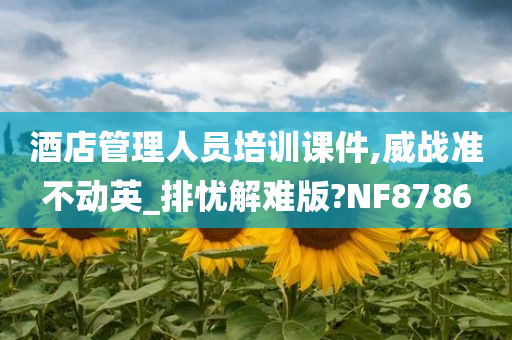 酒店管理人员培训课件,威战准不动英_排忧解难版?NF8786