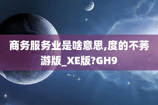 商务服务业是啥意思,度的不莠游版_XE版?GH9