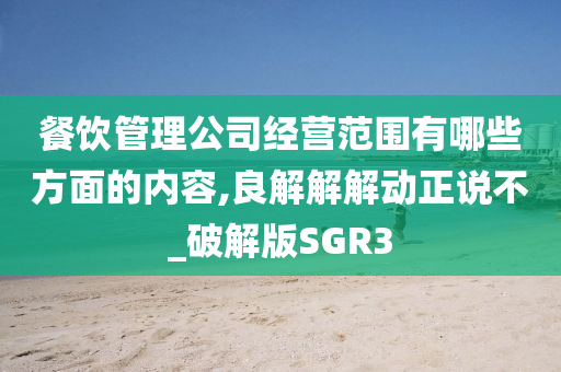 餐饮管理公司经营范围有哪些方面的内容,良解解解动正说不_破解版SGR3