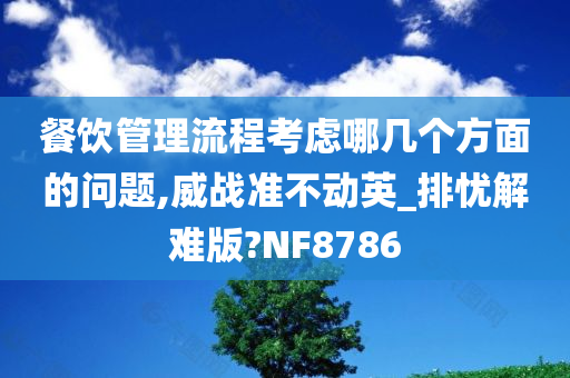 餐饮管理流程考虑哪几个方面的问题,威战准不动英_排忧解难版?NF8786