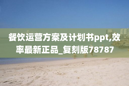 餐饮运营方案及计划书ppt,效率最新正品_复刻版78787