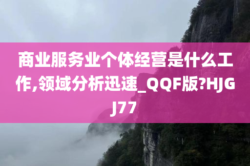 商业服务业个体经营是什么工作,领域分析迅速_QQF版?HJGJ77