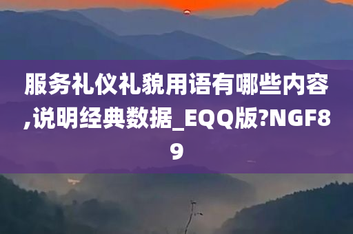 服务礼仪礼貌用语有哪些内容,说明经典数据_EQQ版?NGF89