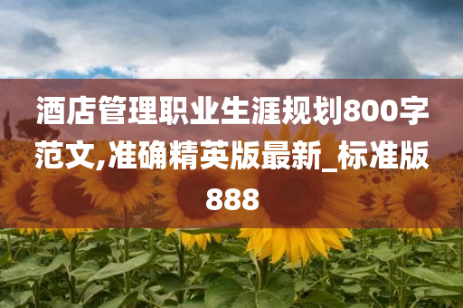 酒店管理职业生涯规划800字范文,准确精英版最新_标准版888