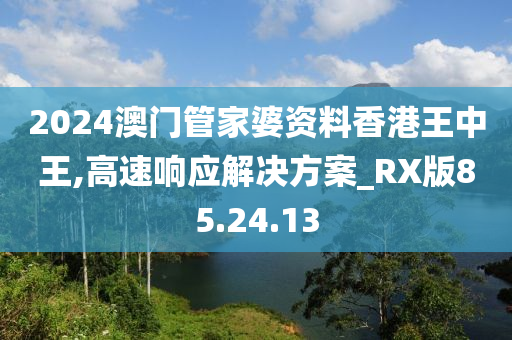 2024澳门管家婆资料香港王中王,高速响应解决方案_RX版85.24.13