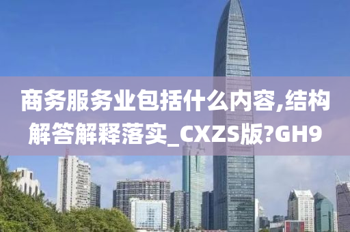 商务服务业包括什么内容,结构解答解释落实_CXZS版?GH9