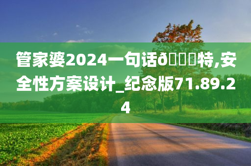 管家婆2024一句话🀄特,安全性方案设计_纪念版71.89.24