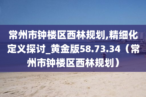 常州市钟楼区西林规划,精细化定义探讨_黄金版58.73.34（常州市钟楼区西林规划）