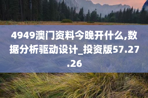 4949澳门资料今晚开什么,数据分析驱动设计_投资版57.27.26