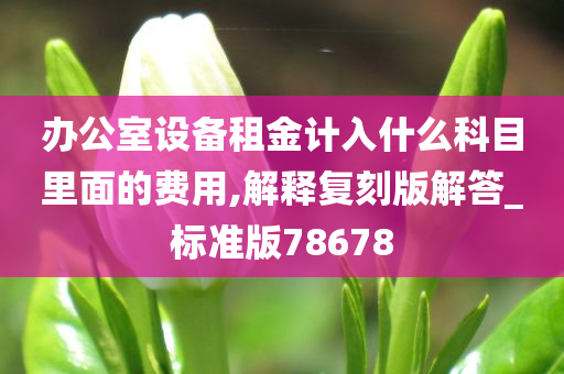 办公室设备租金计入什么科目里面的费用,解释复刻版解答_标准版78678