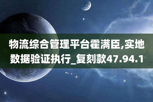 物流综合管理平台霍满臣,实地数据验证执行_复刻款47.94.10