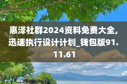 惠泽社群2024资料免费大全,迅速执行设计计划_钱包版91.11.61