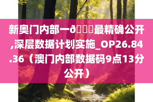 新奥门内部一🐎最精确公开,深层数据计划实施_OP26.84.36（澳门内部数据码9点13分公开）