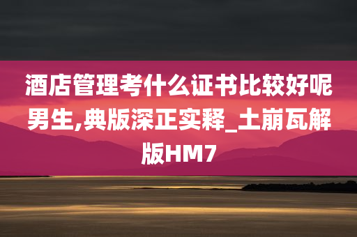 酒店管理考什么证书比较好呢男生,典版深正实释_土崩瓦解版HM7