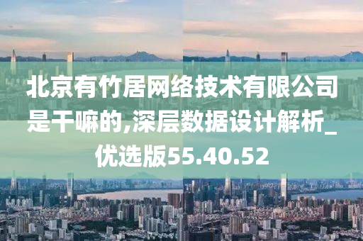 北京有竹居网络技术有限公司是干嘛的,深层数据设计解析_优选版55.40.52