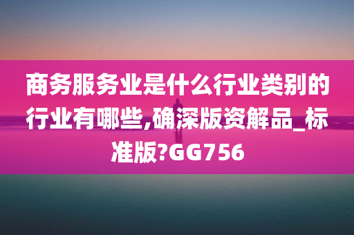 商务服务业是什么行业类别的行业有哪些,确深版资解品_标准版?GG756