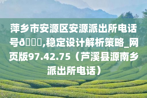 萍乡市安源区安源派出所电话号🐎,稳定设计解析策略_网页版97.42.75（芦溪县源南乡派出所电话）