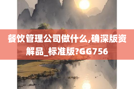 餐饮管理公司做什么,确深版资解品_标准版?GG756