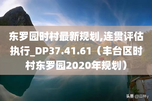 东罗园时村最新规划,连贯评估执行_DP37.41.61（丰台区时村东罗园2020年规划）