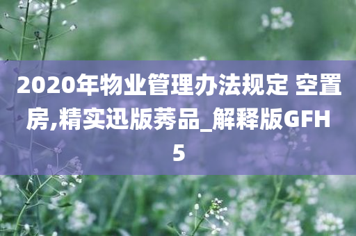 2020年物业管理办法规定 空置房,精实迅版莠品_解释版GFH5