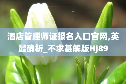 酒店管理师证报名入口官网,英最确析_不求甚解版HJ89