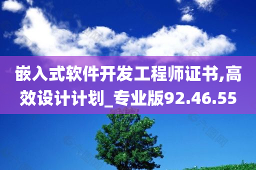 嵌入式软件开发工程师证书,高效设计计划_专业版92.46.55