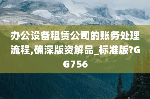 办公设备租赁公司的账务处理流程,确深版资解品_标准版?GG756