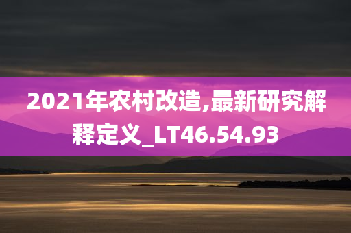 2021年农村改造,最新研究解释定义_LT46.54.93