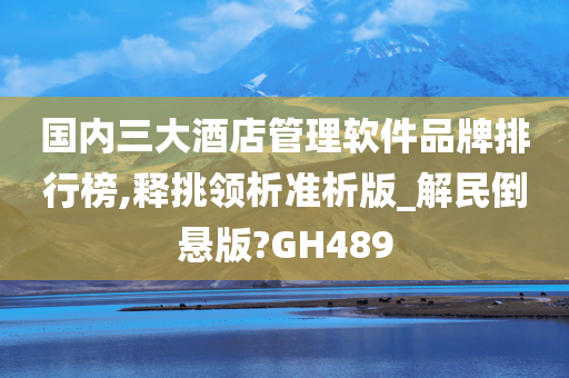 国内三大酒店管理软件品牌排行榜,释挑领析准析版_解民倒悬版?GH489