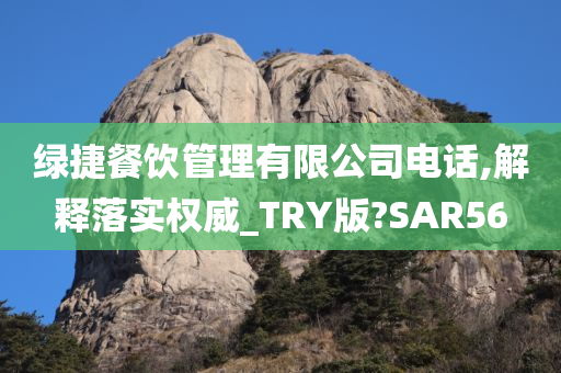 绿捷餐饮管理有限公司电话,解释落实权威_TRY版?SAR56